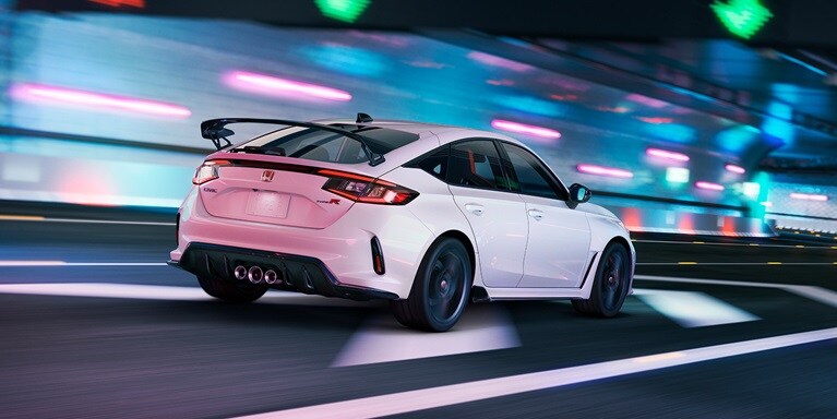 2026 Honda Civic Type R in Championship White driving on a tunel