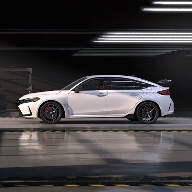 2026 Honda Civic Type R in Championship White parked in a garage