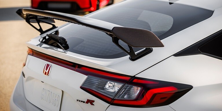Rear view of a 2026 Honda Civic Type R in Championship White