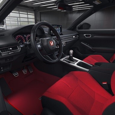 Front Seat Details of a 2026 Honda Civic Type R in Championship White