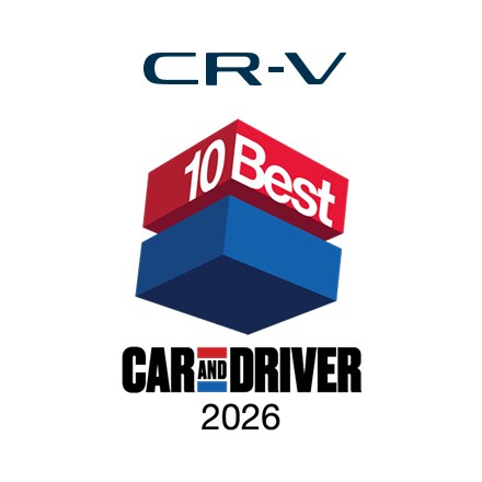 2026 Car and Driver 10Best trucks and suv logo with CR-V badge